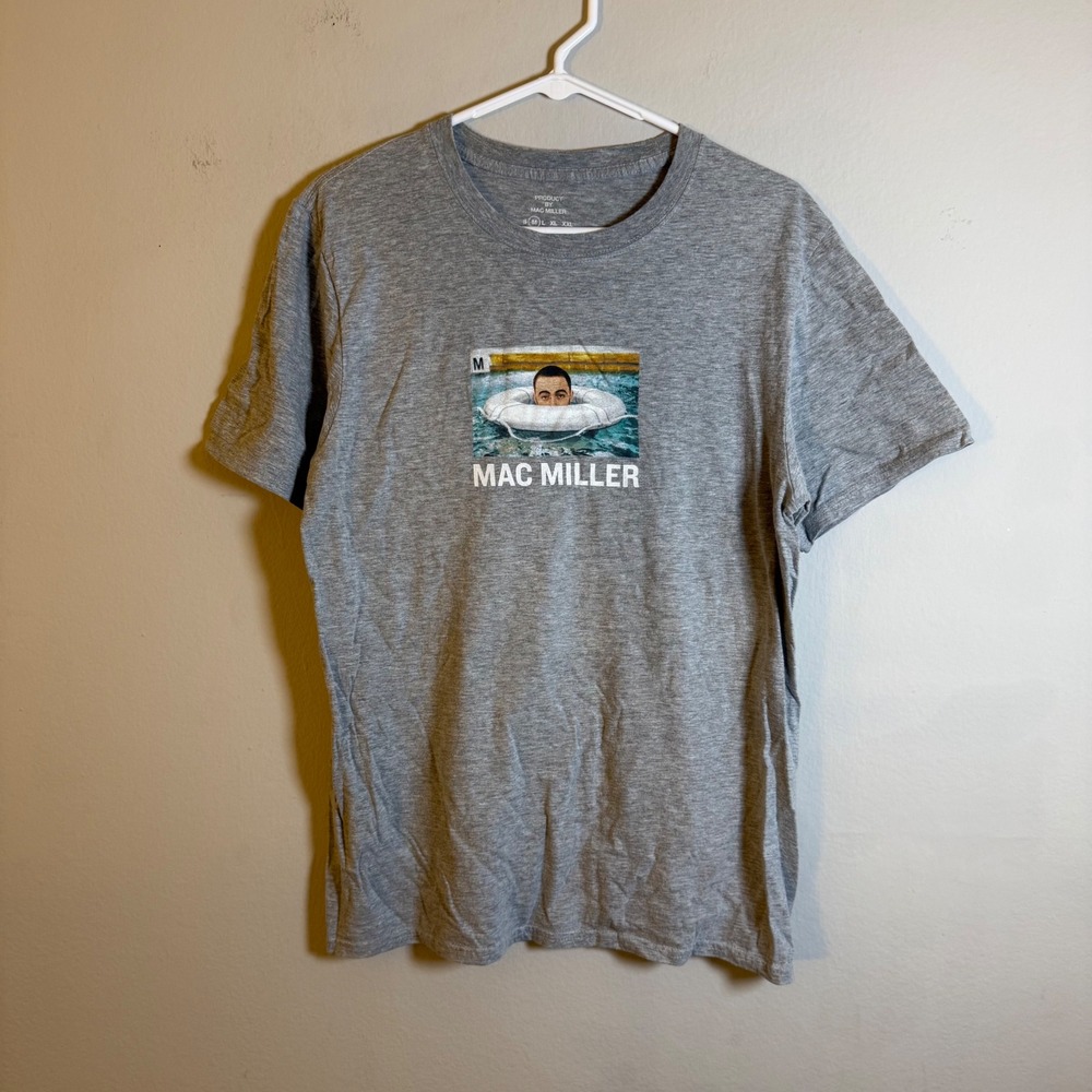 Mac Miller Swimming Album Cover Graphic T-Shirt Mens Medium Heather Gray Cotton
